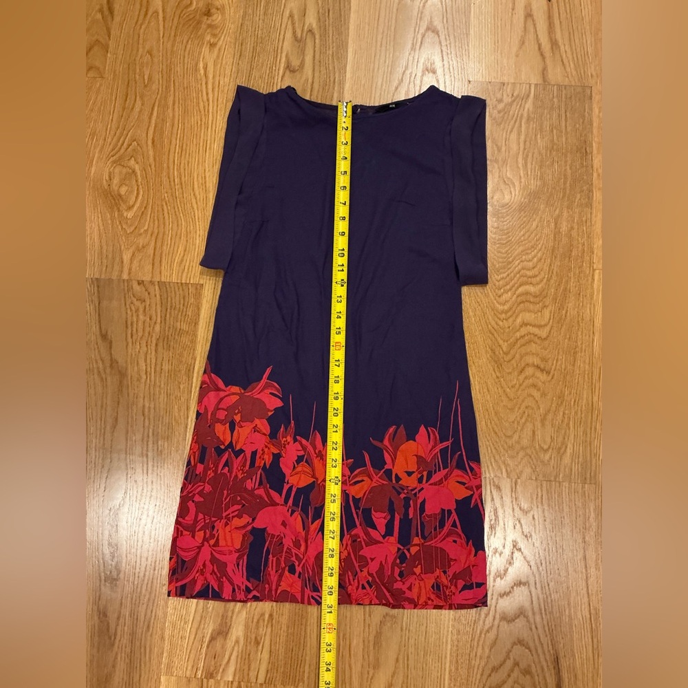 H&M Purple Dress with Red Floral Pattern